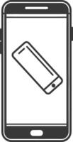 Smartphone with a screen and a phone icon vector