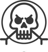 A skull and crossbones icon on a white background vector