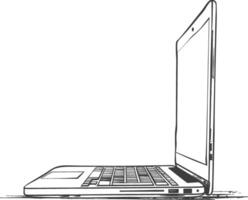 A drawing of a laptop computer on a white background vector