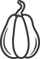 A black and white pumpkin outline on a white background vector