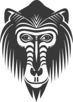 A tribal style monkey head with a tribal design vector