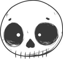 A drawing of a skull with big eyes vector
