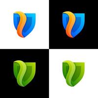 shield abstract gradient logo design vector