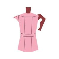 Geyser coffee maker in flat style on white background vector