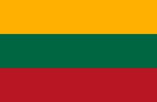 Lithuania flag. Flag of Lithuania sign isolated. National flag of Lithuania flat symbol icon for printing of any size. EPS 10 vector