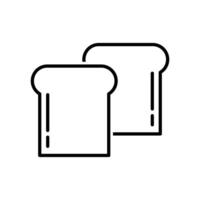 bread toast icon breakfast design concept outline style vector