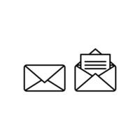 envelope email icon design outline style vector