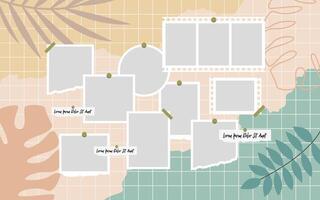 photos frame collage layout abstract photo frames template vector