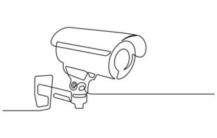One continuous line drawing of CCTV vector