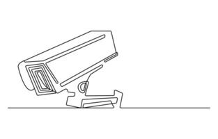 continuous line CCtv camera vector