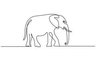 Continuous one line drawing, Logo of the elephant vector