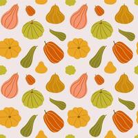 Pumpkin Seamless Pattern, Seamless Pattern, Different Colors, Different Shapes vector