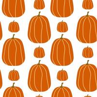 Big Orange Pumpkin Seamless Pattern, Pumkins Seamless Pattern vector