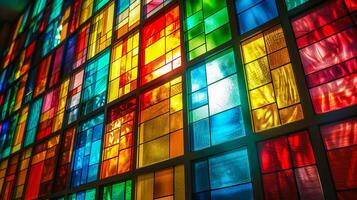 colored glass retro style window abstract background pattern photo