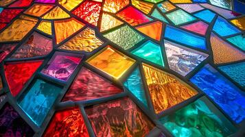colored glass retro style window abstract background pattern photo