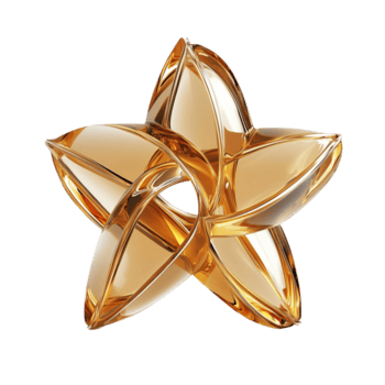 Shiny gold star icon on transparent background png