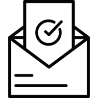 Email icon with a check mark on it png