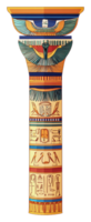Ancient Egyptian column design description isolated on transparent background png