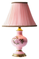 Elegant pink lamp with floral design in soft light isolated on transparent background png