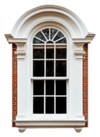 Arched-top elegant window design isolated on transparent background png