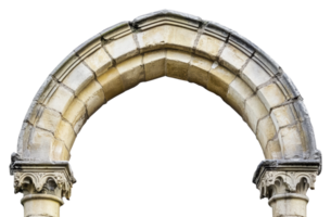 histórico pedra arco a partir de a antigo estrutura isolado em transparente fundo png