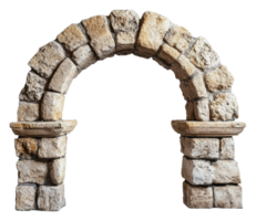 antigo pedra arco Projeto com rústico textura isolado em transparente fundo png