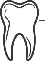 A tooth with a toothbrush on it vector