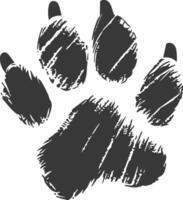 A black and white paw print on a white background vector