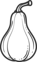 A black and white drawing of a pear vector