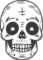 A skull with a big smile on its face vector