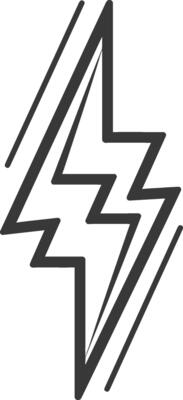 A lightning bolt icon on a white background