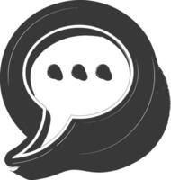 A black and white image of a speech bubble vector