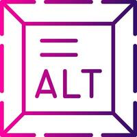 Alt Text Line Gradient Icon vector