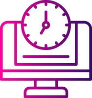 24 7 Monitoring Line Gradient Icon vector