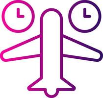 Jet Lag Line Gradient Icon vector