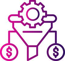 Conversion Rate Line Gradient Icon vector