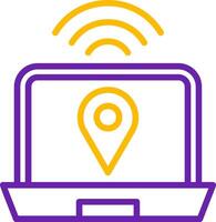 Digital Nomad Hub Line Two Color vector