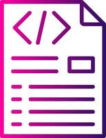 Header Code Line Gradient Icon vector