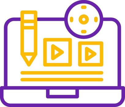 crear contenido línea dos color vector