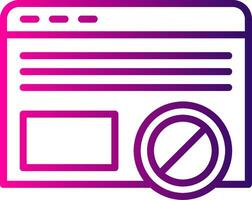 Ad Blocker Line Gradient Icon vector