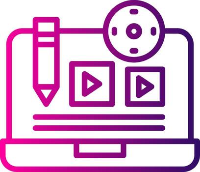 crear contenido línea degradado icono vector