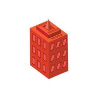 Isometric city building icon, Flat design style. design elements illustration of high-rise building in 3d isometric vector