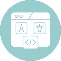 Hreflang Tag Glyph Circle Icon vector