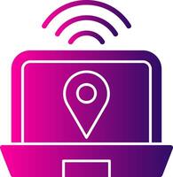 Digital Nomad Hub Glyph Gradient Icon vector