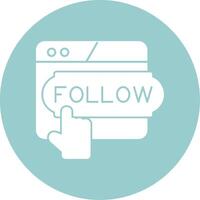 Do Follow Glyph Circle Icon vector