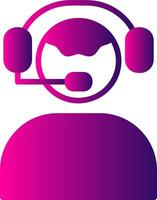 Customer Service Agent Glyph Gradient Icon vector