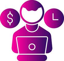 Freelancing Glyph Gradient Icon vector