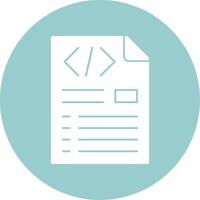 Header Code Glyph Circle Icon vector