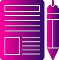Blogger Glyph Gradient Icon vector
