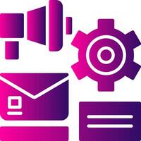 Marketing Automation Glyph Gradient Icon vector